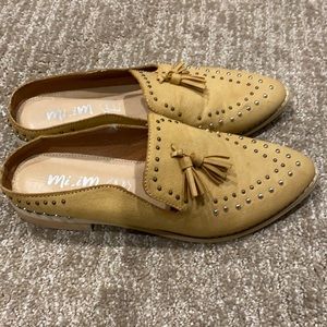 Leather studded flats. Size 7